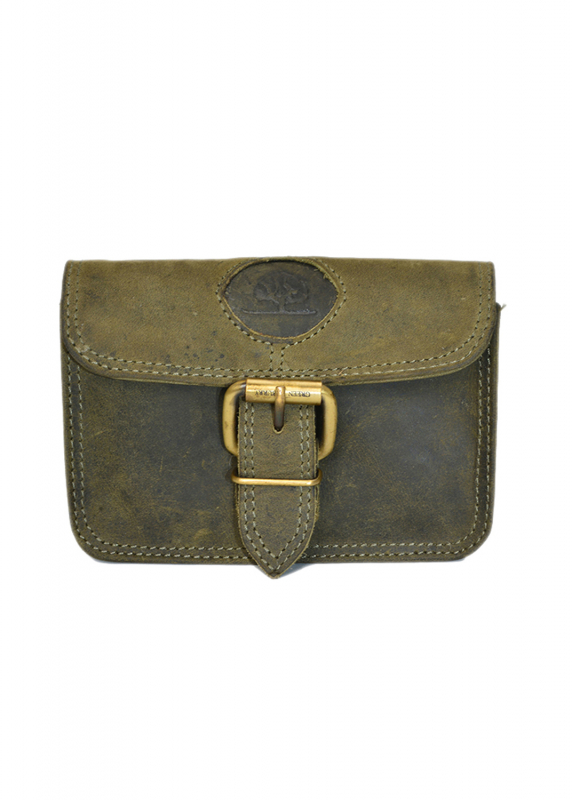 Vintage Gürteltasche oliv Leder